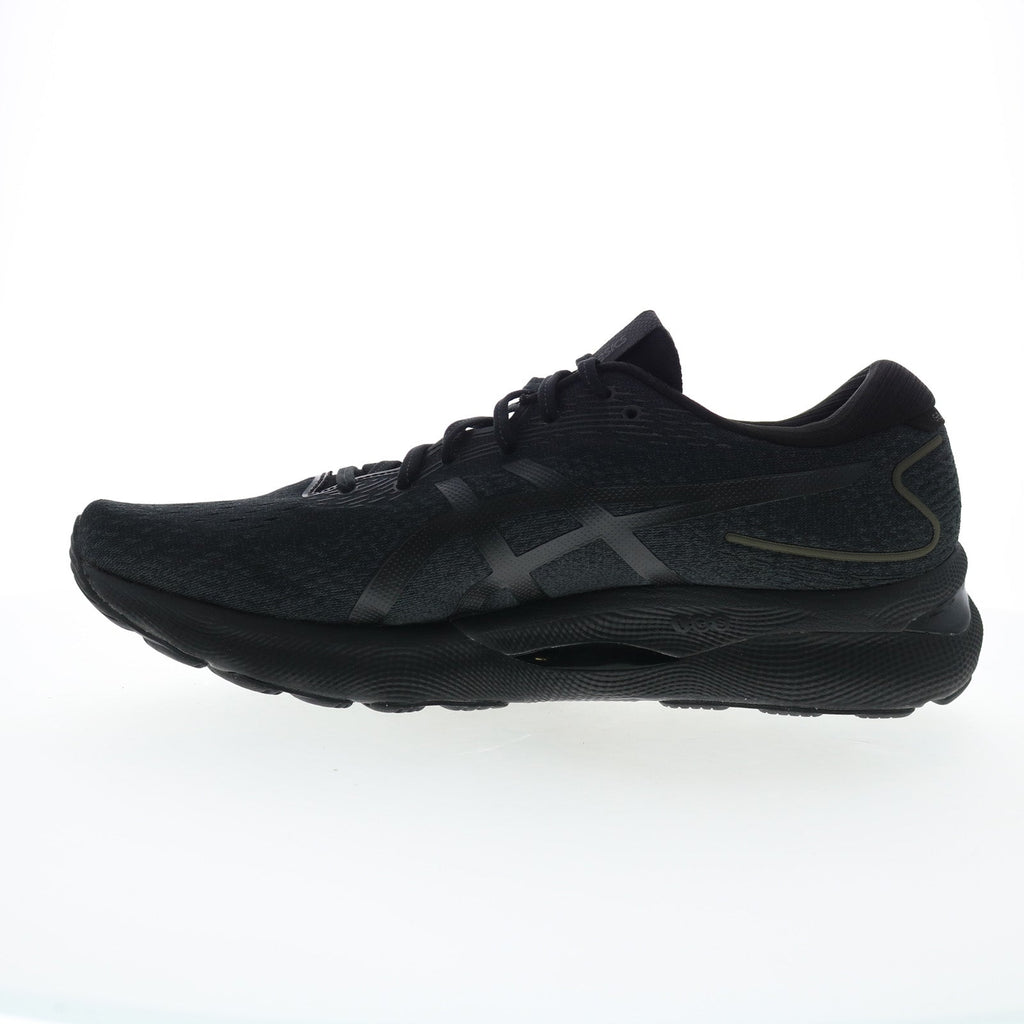 Asics Gel-Nimbus 24 Mens Black Leather Extra Wide Athletic Running Shoes