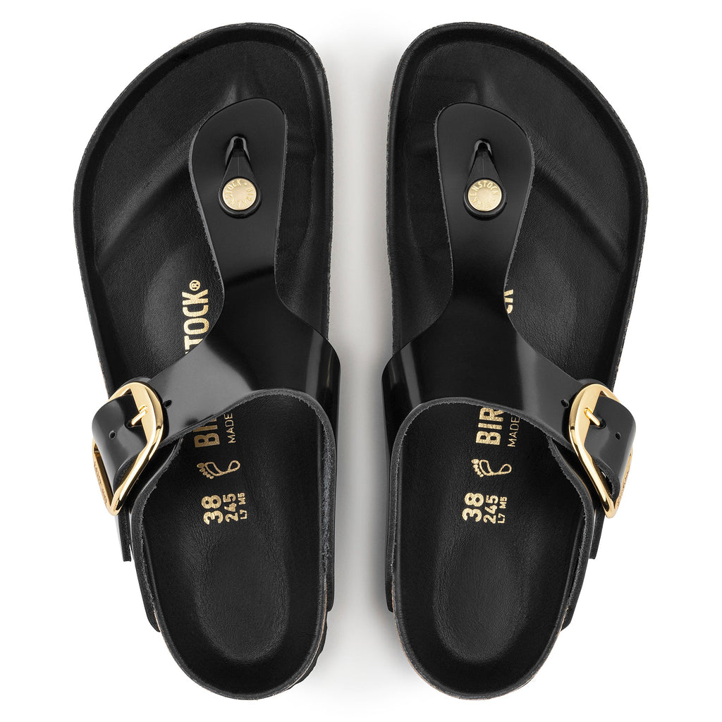Gizeh Big Buckle Natural Patent in High Shine Black