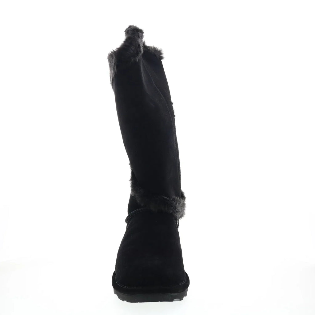 Bearpaw Sheilah 2139W-011 Womens Black Suede Slip On Casual Dress Boots