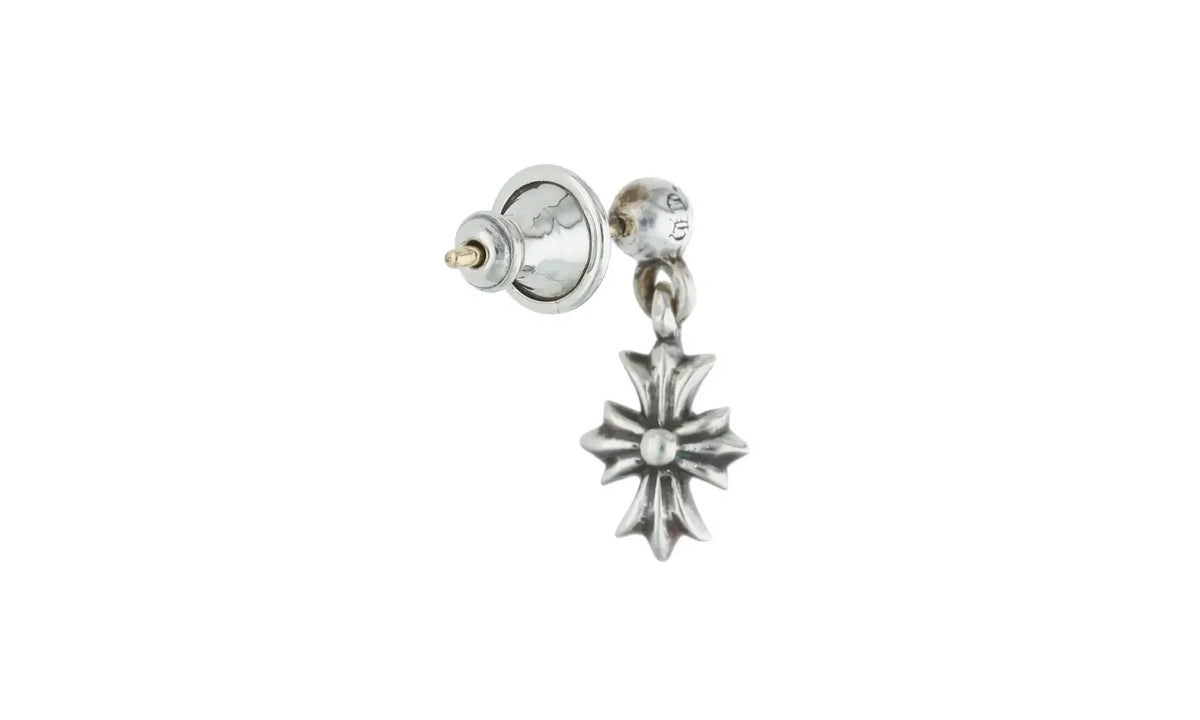 TINY E CROSS EARRING DROP STERLING SILVER "SINGLE EARRING" CHRM0682