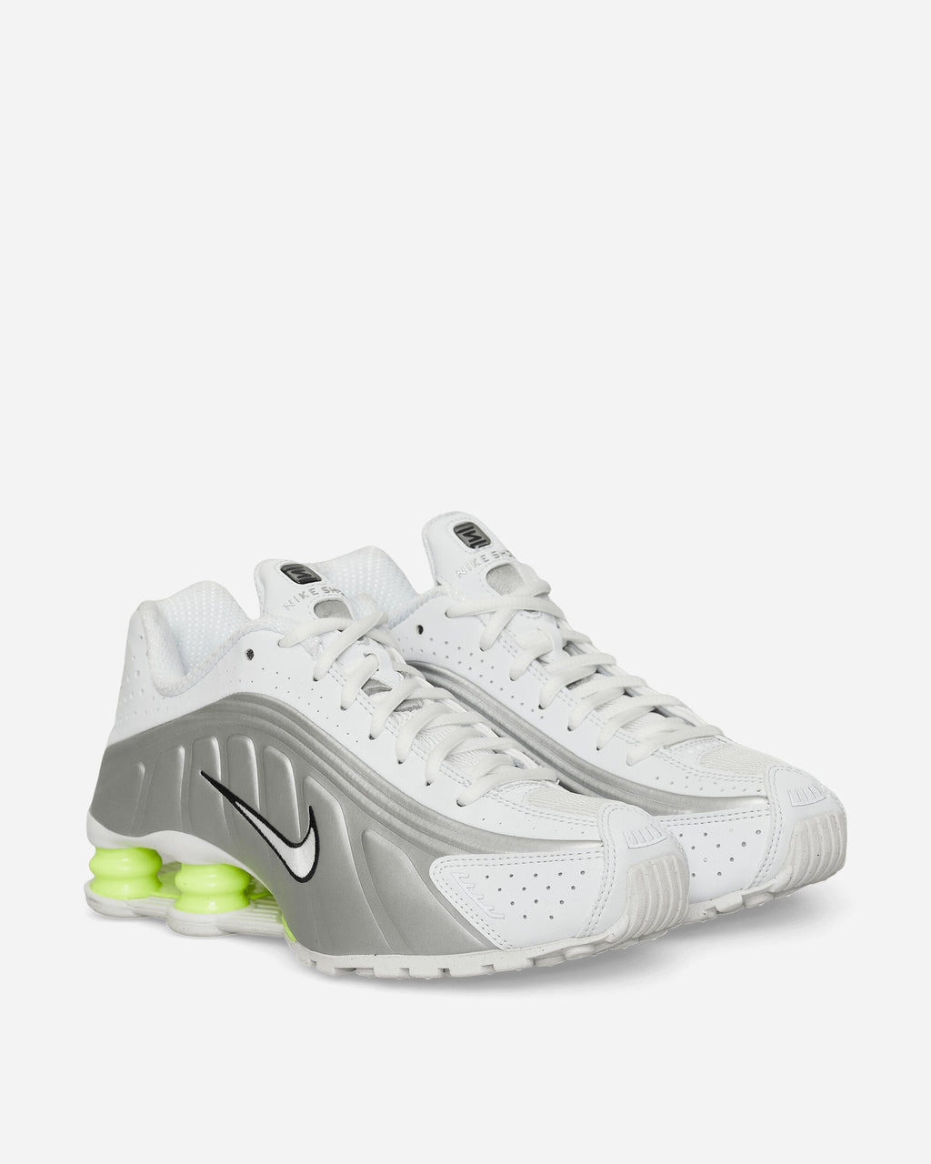 Women's Shox R4 Sneakers White / Metallic Silver / Volt