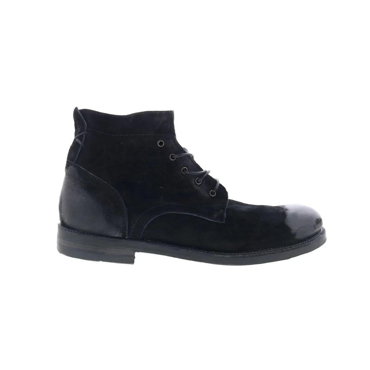 Sye Mens Black Leather Lace Up Casual Dress Boots