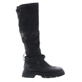 Vick Womens Black Leather Zipper Knee High Boots